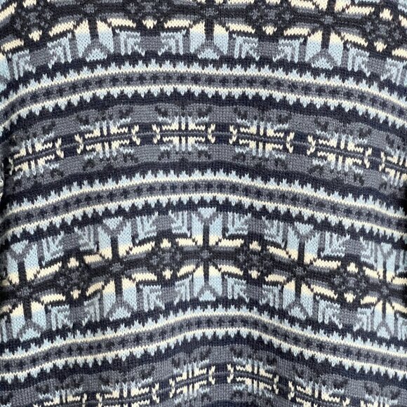 Vintage Le Tigre Pullover Sweater Mens Size L Blue Retro 90's Rustic Cozy Alpine - Picture 2 of 8